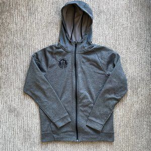 Men's Small Nike Dri Fit Full Zip Fleece Tennis Hoodie Sweatshirt Gray